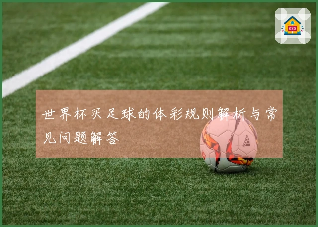 世界杯买足球的体彩规则解析与常见问题解答